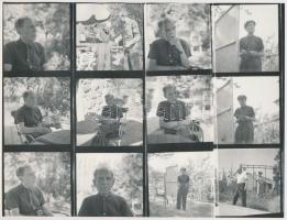 cca 1960-1965 Fotósorozat Czóbel Béla (1883-1976) festőművészről, 12 db jelzetlen kép 2 db fotópapír...