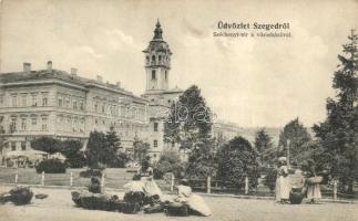 Szeged - 30 db régi városképes lap, benne egy litho lap 1899-ből