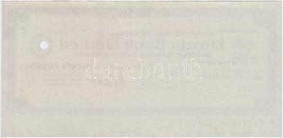 Nagy-Britannia DN "Lloyds Bank Limited" 20Ł "SPECIMEN" utazási csekk, lyukasztás...