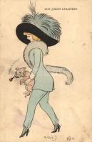 Nos Jolies Culotées / Fashion lady with pipe smoking dog s: Giris (EK)