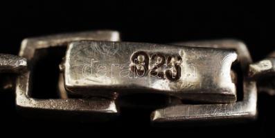 Csiszolt szintetikus kövekkel díszített ezüst (Ag) nyaklánc, jelzett, br: 34 g