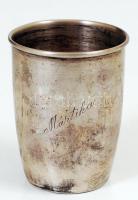 'Mártika' feliratú ezüst (Ag) keresztelő pohár, jelzett, br: 55.2 g