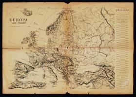 1938 Pesti Hírlap színes térképmelléklete: "Európa 1938 végén", ill. hátoldalán "Az e...