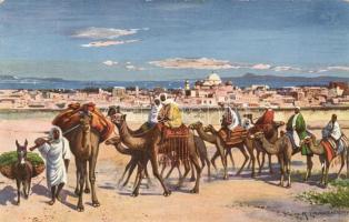 Tunis, Caravan, folklore, camels s: R. Lanzendorf