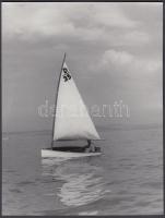 cca 1940 Balatoni vitorlás, 24x18 cm
