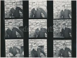 1972 Latinovits Zoltán (1931-1976) színész portré sorozata, 10 felvétel, két jelzetlen fotópapíron, ...