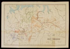 cca 1935 Keleti finnugorok, nyelvészeti-antropológiai térkép, Magyar Királyi Állami Térképészet, 47,5×32,5 cm