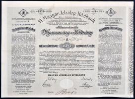 Budapest 1906. "Magyar Jelzálog-Hitelbank Nyeremény-Kötvény" 100K-ról, 3 nyelven, szárazpecséttel T:III