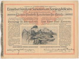 Budapest 1904. "Erzsébet királyné Sanatorium Sorsjegykölcsön" sorsjegye 5K-ról, szárazpecséttel T:II