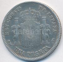 Spanyolország 1900. 1P Ag "XIII. Alfonz" T:2-,3 Spain 1900. 1 Peseta Ag "Alfonso XIII" C:VF,F Krause KM#706