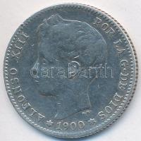 Spanyolország 1900. 1P Ag "XIII. Alfonz" T:2-,3
Spain 1900. 1 Peseta Ag "Alfonso XIII...