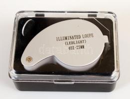 Illuminated világítós loupe (ledlight) 40x-25 mm nagyító eredeti tokjában