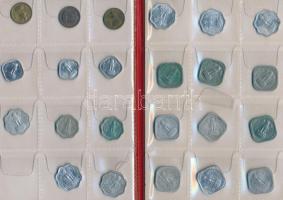 India 53db vegyes fémpénz albumba rendezve T:vegyes
India 53pcs of mixed coins in album C:mixed