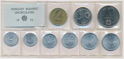 1972. 2f-10Ft 9db klf érmés forgalmi sor fóliatokban T:1