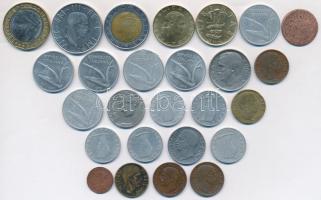 Olaszország 1777-1997. 26db vegyes fémpénz T:vegyes
Italy 1777-1997. 26pcs of metal coins C:mixed