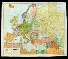 1942 Európa térképe az 1942. a földrajzi zsebkönyvhöz, Magyar Királyi Honvéd Térképészeti Intézet, 76x64 cm