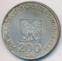 Lengyelország 1974. 200ZL Ag "A Lengyel Népköztársaság 30. évfordulója" T:2 Poland 1974. 200 Zlotych Ag "30th Anniversary - Polish Peoples Republic" C:XF Krause Y#72