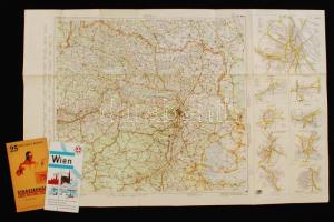 1941/1945 Bécs autós térképe, tanácsokkal autósok részére, Kartogr. Anstalt Freytag-Berndt u. Artaria, Wien, 94x61 cm / 1941/1945 Vienna map with hints for drivers, Kartogr. Anstalt Freytag-Berndt u. Artaria, Wien, 94x61 cm