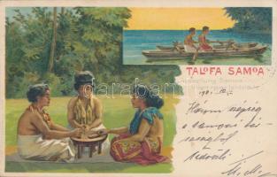 Talofa Samoa, Ausstellung Samoa; Giesecke & Devrient / German colonial exposition, advertisement, litho