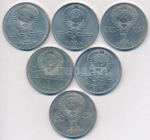 Szovjetunió 1975-1991. 1R (6xklf) T:2 Soviet Union 1975-1991. 1 Rouble (6xdiff) C:XF