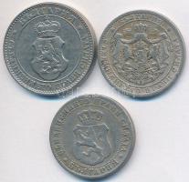 Bulgária 1888. 10s + 1913. 20s + 1925. 1L T:vegyes
Bulgaria 1888. 10 Stotinki + 1913. 20 Stotinki + ...