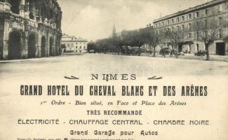Nimes, Grand Hotel du Cheval Blanc et des Arenes; Ch. Bernheim phot.-ed. / hotel, arena