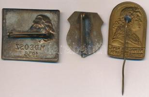 1936-1940. "MDEOSZ (Magyar Dalos Egyesületek Országos Szövetsége)" 3db klf jelvény T:2