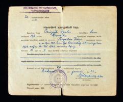 1944 Harctéri szolgálati lap