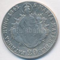 1843B 20Kr Ag "V. Ferdinánd" T:3 Huszár: 2081, Unger III.:1419.