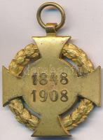 1908. "Polgári Jubileumi Kereszt" Br kitüntetés mellszalag nélkül T:2- 
Hungary 1908. &quo...