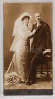 cca 1910 Székely Aladár (1870-1940): Idősebb házaspár fotója, vintage fotó,  11x20 cm