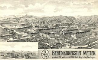 Metten , Benediktinerstift / monastery, engraving layout