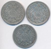 Ausztria 1869-1872. 10Kr Ag "Ferenc József" (3xklf) T:vegyes
Austria 1869-1872. 10 Kreuzer...