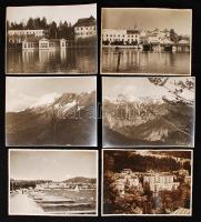 cca 1935 Ausztria: Gmunden, Bad Gastein 11 db fotó. Feliratozva. / Austria 11 photos 16x24 cm