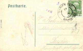 Marianske Lazne, Marienbad; Am Kreuzbrunnen / fountain, collage