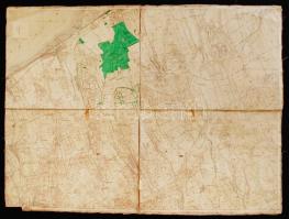 cca 1935 A Balaton Tihannyal szembeni partszakaszának részlete, a hajtások mentén szakadt, hátlapja foltos, 76,5×57,5 cm