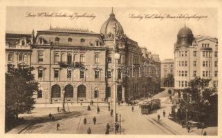 Lviv, Ul. Karola Ludwika i róg Jagiellonskiej / Karl Ludwig and Jagello street, tram (EB)