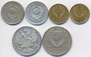 Oroszország 1915. 20k Ag + Szovjetunió 1924-1951. 1k (2xklf) + 10k (2xklf) + 20k T:vegyes
Russia 191...