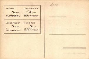 Budapest, Lánchíd, Budapest Székesfővárosi idegenforgalmi hivatal reklám, turizmus, szignós (EK)