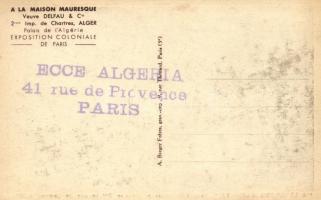 A La Maison Mauresque; Palais de l'Algerie Exposition Coloniale de Paris / Moorish house interi...