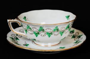 Herendi petrezselyem mintás teáscsésze készlet (6db), kézzel festett, jelzett, hibátlan,