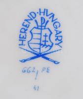 Herendi petrezselyem mintás cukortartó, kézzel festett, jelzett, hibátlan, d:11,5 cm, m:10 cm