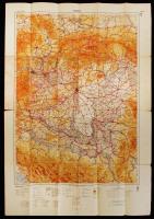 1942 Budapest térkép Mercator-vetületben, titkos minősítéssel, M.Kir. Honvéd Térképészeti Intézet, 100x70 cm