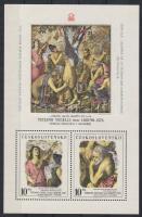 1978 Prágai bélyegkiállítás Tiziano festmény blokk Fip felirattal Mi 38