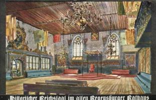 Regensburg, Rathaus, historischer Reichs Saal / town hall, empire hall, interior (EK)