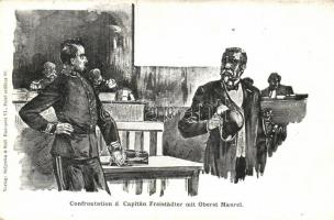 Confrontation d. Capitän Freisdtädter mit Obert Maurel; Verlag Seljenka & Szél / the Dreyfus case