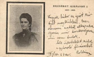 1898 Erzsébet / Queen Elisabeth, Sissi, obituary postcard