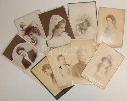 1880-1900 Régi fényképek: női mellképek 9 db