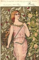 Christmas, Art Nouveau litho s: Kieszkow