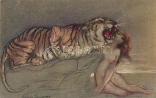 Gently erotic Italian art postcard s: Adelina Zandrino